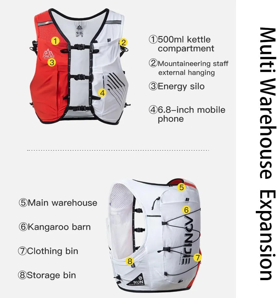 AONIJIE 10L Hydration Pack, Trail Running Vest for Men Women, Lightweight Breathable Backpack for Mountaineering Off-Road Hiking