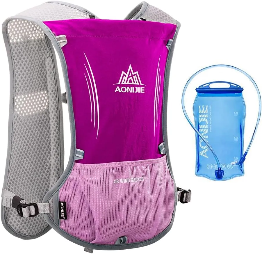 AONIJIE 5L Running Hydration Vest Pack with 1.5L Water Bladder Adjustable & Lightweight Hydration Backpack for Marathon Race Hiking Cycling