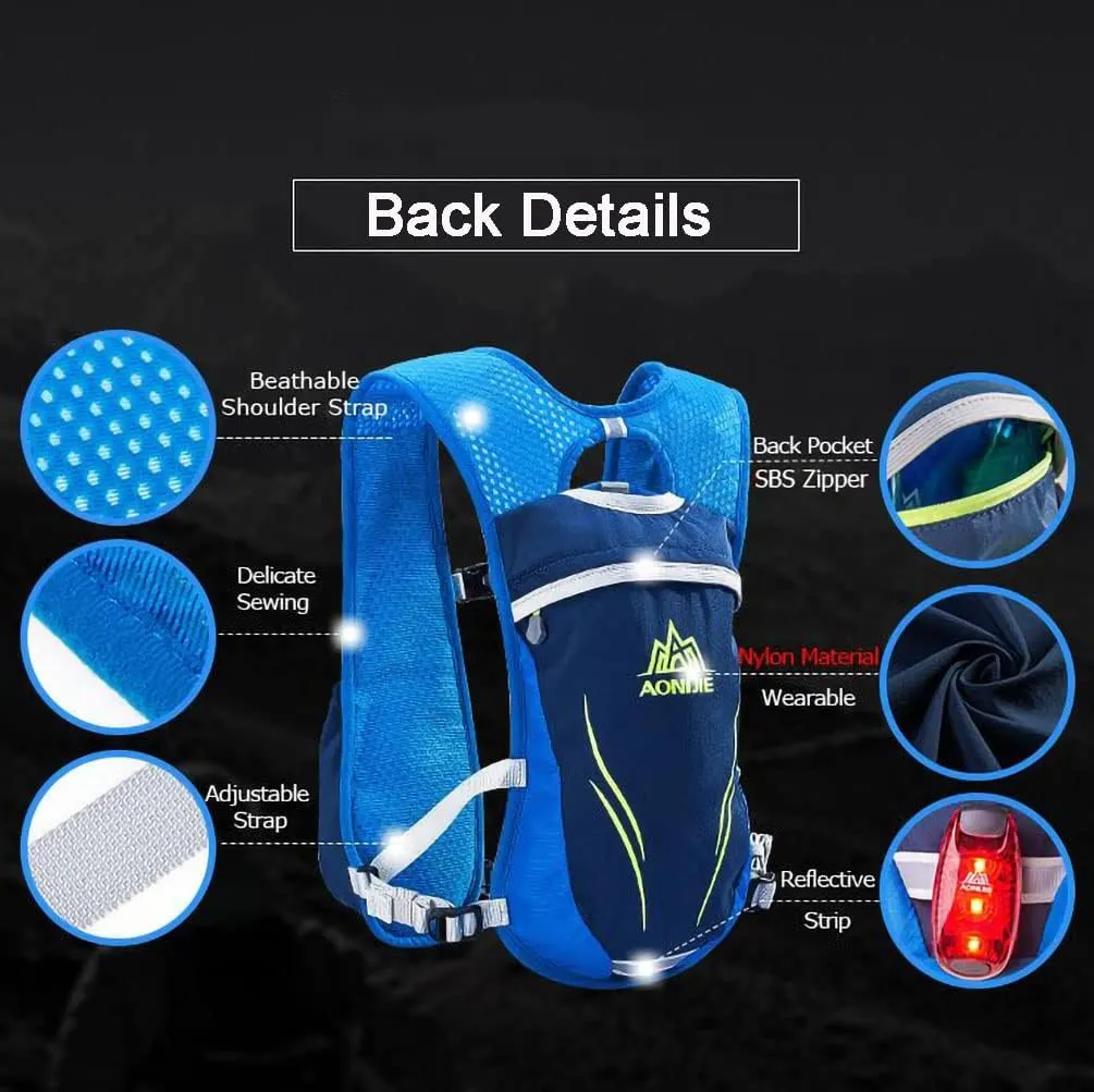 AONIJIE Running Hydration Vest Backpack 5.5L Lightweight & Breathable Water Backpack for Hiking Trail Running Cycling Race Marathon for Women Men