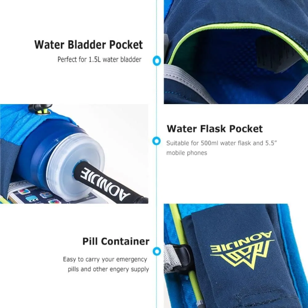 AONIJIE Running Hydration Vest Backpack 5.5L Lightweight & Breathable Water Backpack for Hiking Trail Running Cycling Race Marathon for Women Men