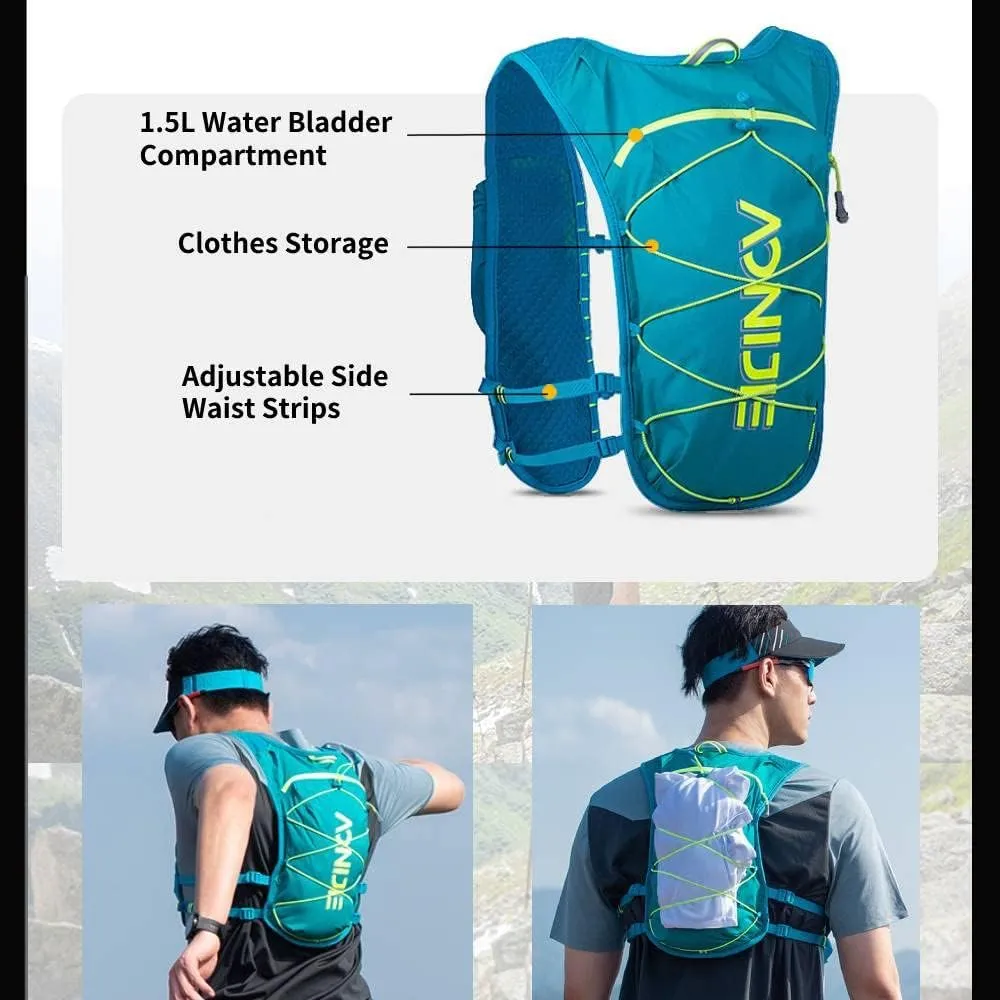 AONIJIE Waterproof and Breathable Running Hydration Vest for Women Men, 4.23oz Lightweight Hydration Vest Backpack Fits 6.8" Phones, for Hiking Cycling Race Marathon