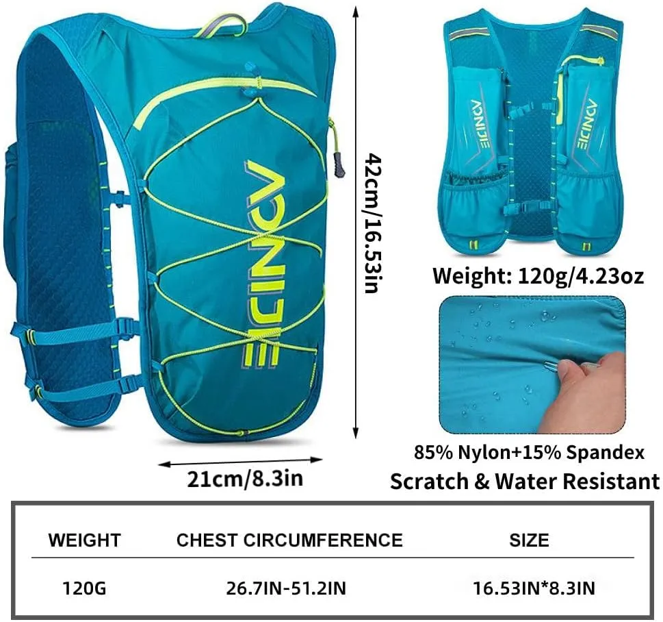 AONIJIE Waterproof and Breathable Running Hydration Vest for Women Men, 4.23oz Lightweight Hydration Vest Backpack Fits 6.8" Phones, for Hiking Cycling Race Marathon