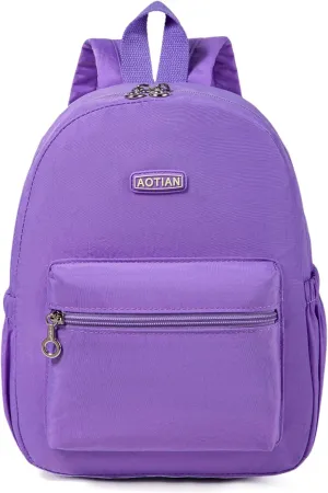 AOTIAN Mini Lightweight 11.8 Inch Backpack Durable Travel Hiking Women and Girls Small Daypack, 7 Liters Light Violet Purple