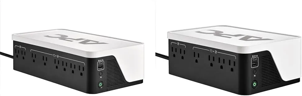 APC UPS Battery Backup Bundle with 1050VA (600W) UPS with 6 Outlets & 700VA (420W) UPS with 4 Outlets