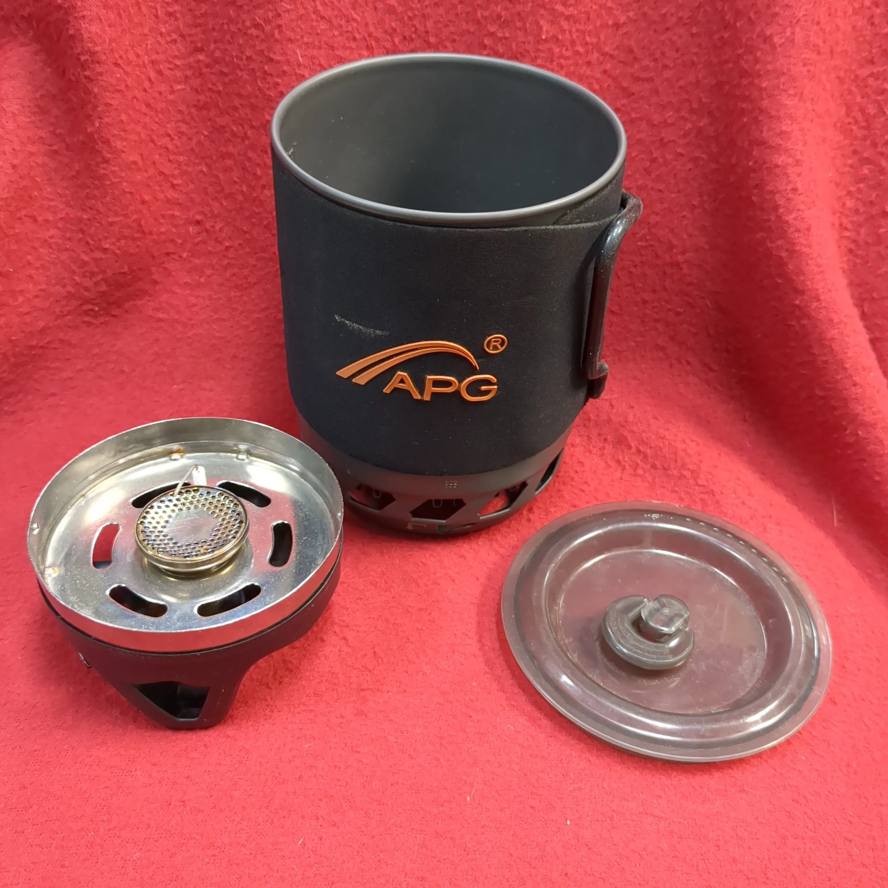 APG 1400ml portable hiking camping gas stove burner system used (aa10-enu46)