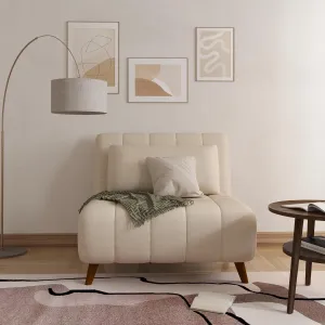 Artdeco Home 40" W Convertible Futon Chair with Matching Pillow(s) for Small Space Living Room and Apartment (Springfield, Beige)