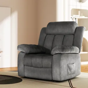 Artiss Recliner Chair Electric Massage Chair Velvet Lounge Sofa Heated Grey-QLD_Metro
