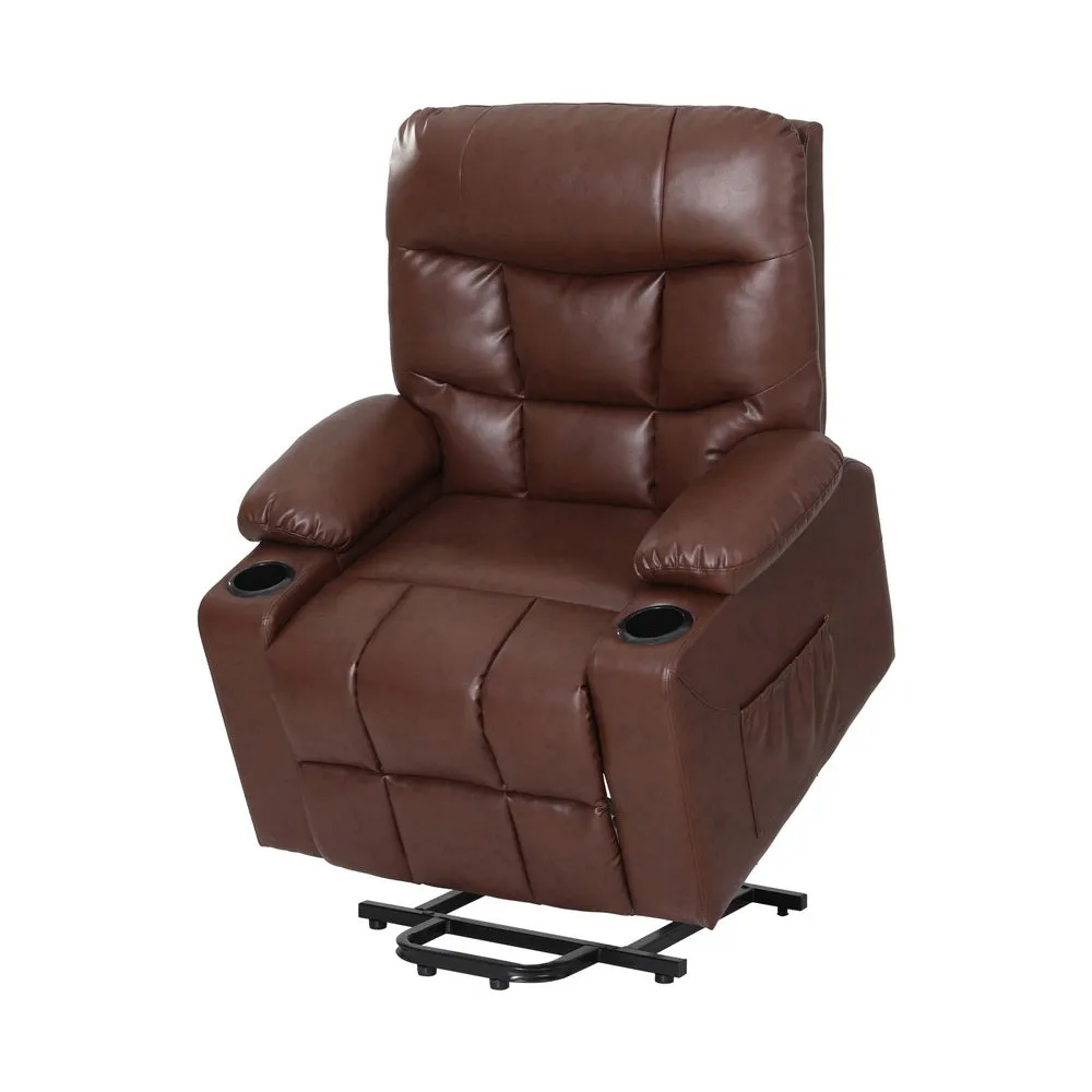 Artiss Recliner Chair Lift Assist Heated Massage Chair Leather Claude-NT_Metro