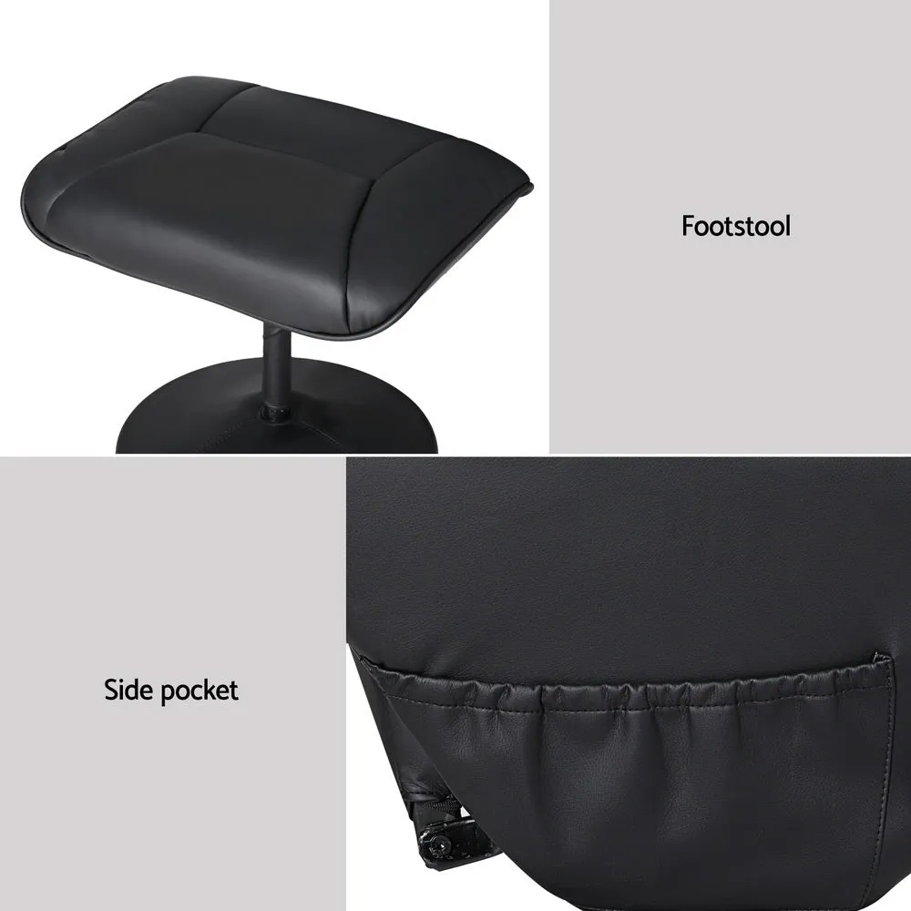 Artiss Recliner Chair Ottoman Heated Massage Black-SA_Rural