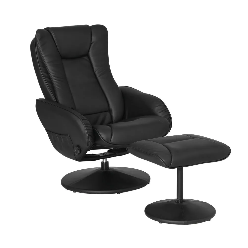 Artiss Recliner Chair Ottoman Heated Massage Black-SA_Rural