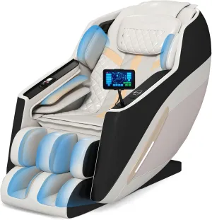 Artist hand Massage Chair Full Body, Zero Gravity Massage Chair SL-Track Massage Recliner Chair with AI Voice Control, Heating, Bluetooth Speakers, Foot Massager, Full Body Airbags (Black & White)