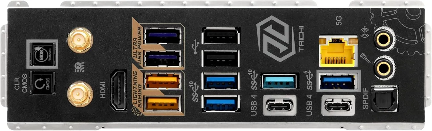ASRock AMD X870E Taichi Ryzen Socket AM5 X870 Dual Channel DDR5 DIMMs 256 GB 8200 EATX Motherboard M.2 LED WiFi 7