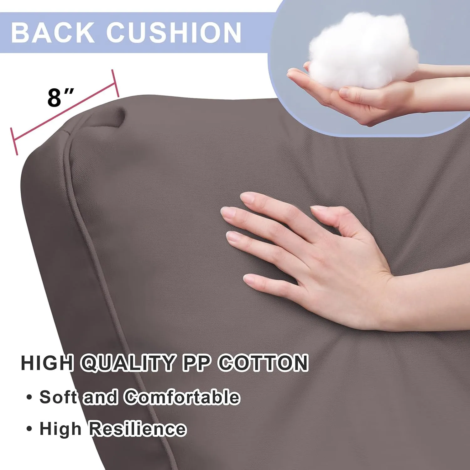 ATR ART TO REAL Indoor Outdoor Recliner Replacement Cushion, Patio Furniture Chair Sofa Washable Cushion Deep Seat, Reclining Chairs Cushions, UV Protected, Water Spill Repellet (Dark Brown)