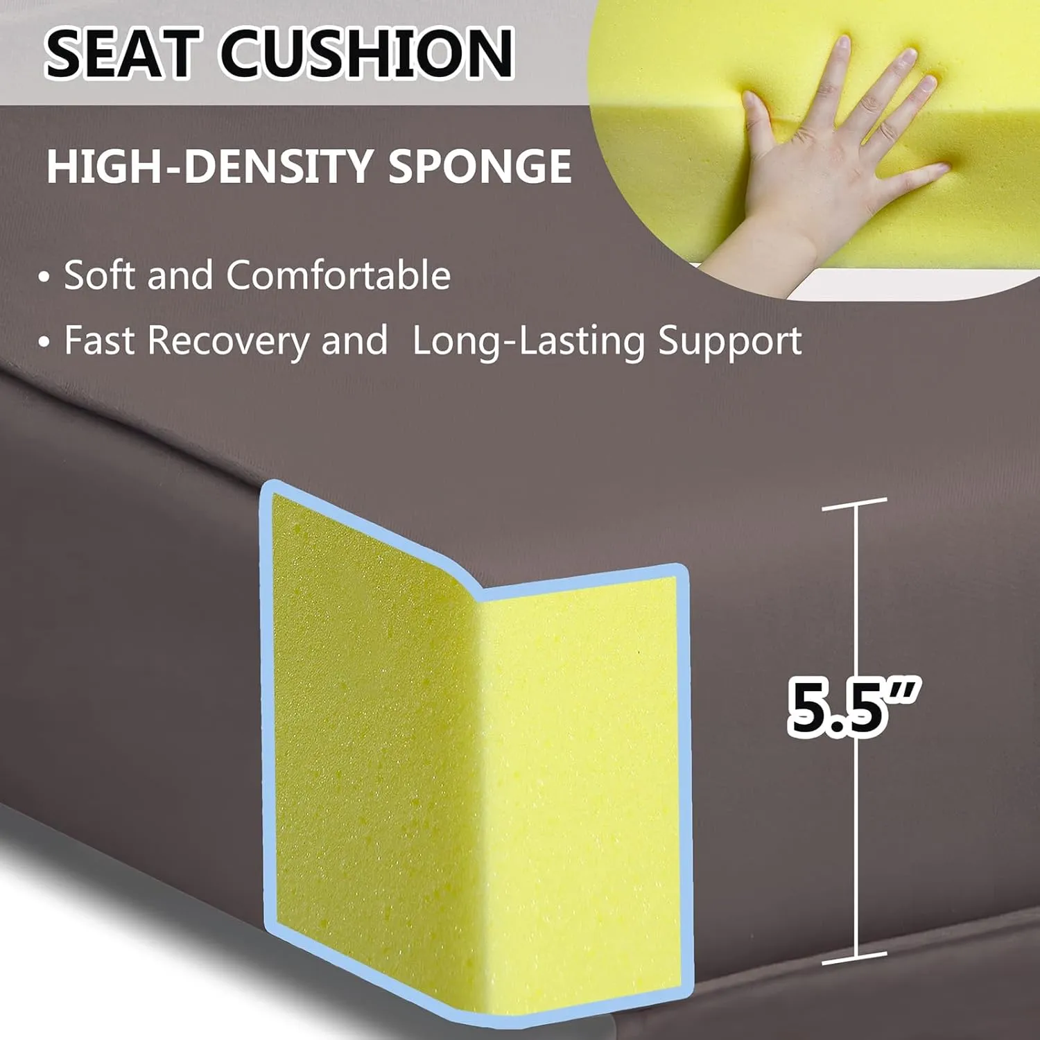ATR ART TO REAL Indoor Outdoor Recliner Replacement Cushion, Patio Furniture Chair Sofa Washable Cushion Deep Seat, Reclining Chairs Cushions, UV Protected, Water Spill Repellet (Dark Brown)