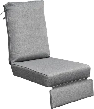 ATR ART TO REAL Indoor Outdoor Recliner Replacement Cushion, Patio Furniture Chair Sofa Washable Cushion Deep Seat, UV Protected, Fade Protected and Water Spill Repellet, Cover Can be Replaced (Grey)