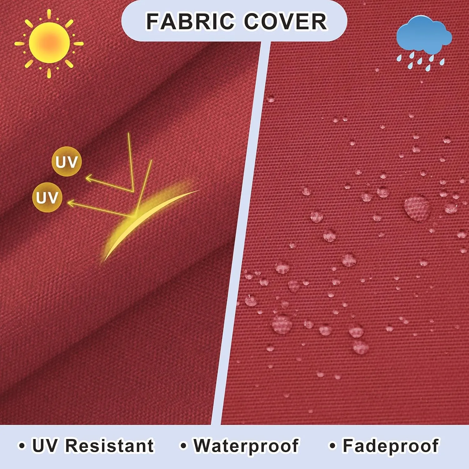ATR ART TO REAL Indoor Outdoor Recliner Replacement Cushion, Patio Furniture Chair Sofa Washable Cushion Deep Seat, UV Protected, Fade Protected and Water Spill Repellet, Cover Can be Replaced (Red)