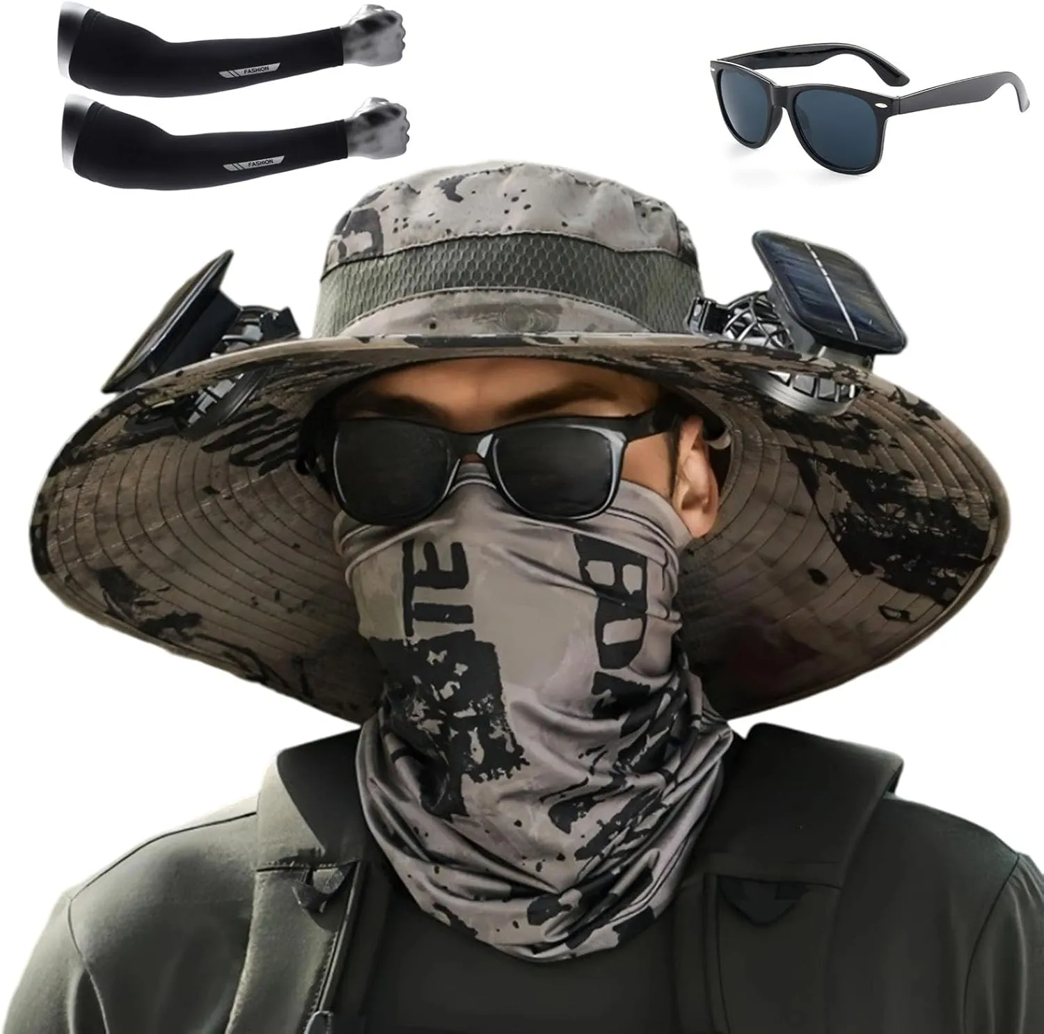 Audientce Outdoor Solar Fan Sun Hat, 2025 New Ultralight Solar Fan Sun Hat, for Fishing, Beach, Garden, Farmer