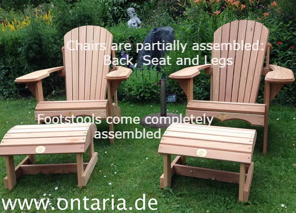 Aufbau-Service: 2xAdirondack - Original Bear Chairs mit Schemeln - CHF 20 gespart!
