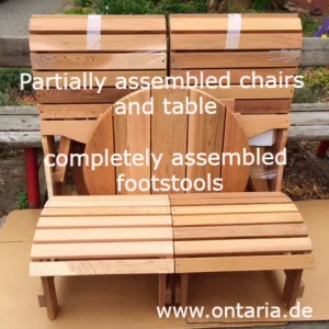 Aufbau-Service: 2xAdirondack - Original Bear Chairs, Schemel und Tisch - CHF 25 gespart!