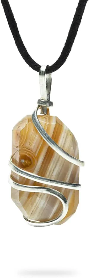 Ayana Crystals Yellow Carnelian Pendant Necklace – Natural Yellow Chalcedony Crystal for Confidence & Vitality, Solar Plexus Chakra, July Birthstone Jewelry for Women