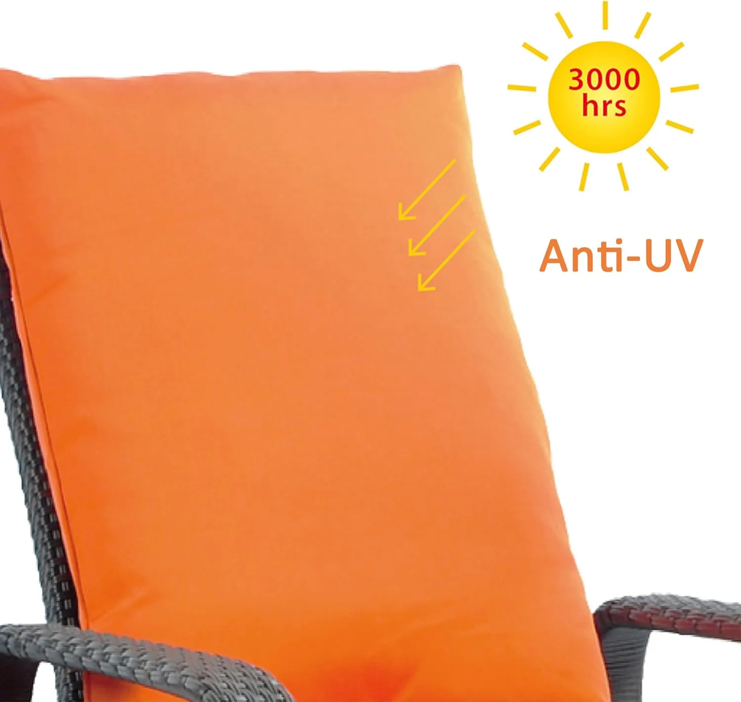 Babylon Outdoor Recliner Wicker Patio Adjustable Recliner Chair with 5.5" Thick Cushions, Rust-Resistant Aluminum Frame,All-Weather Resin Rattan, Brown& Orange