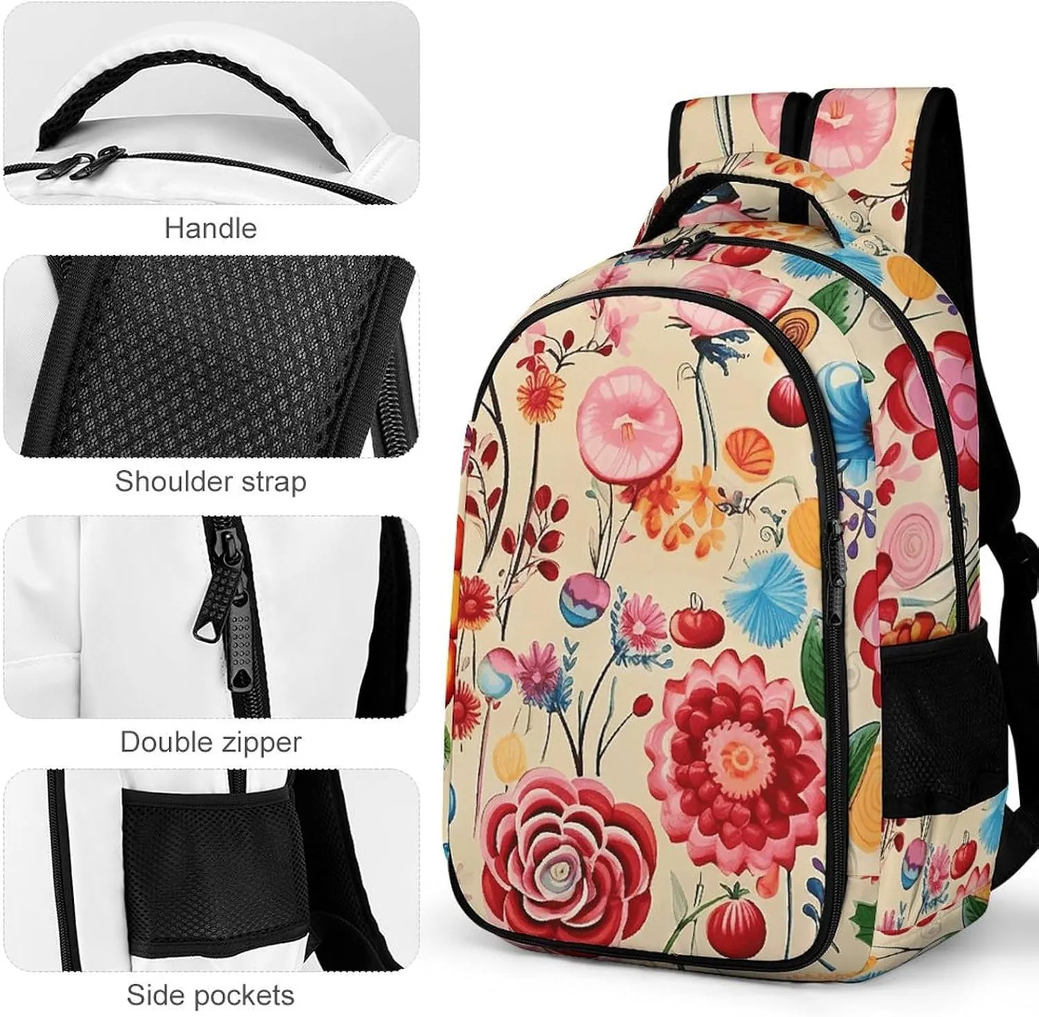 Backpack for Men Women Laptop Backpack Cream Candy Print Casual Daypack Laptop Bag for Travel