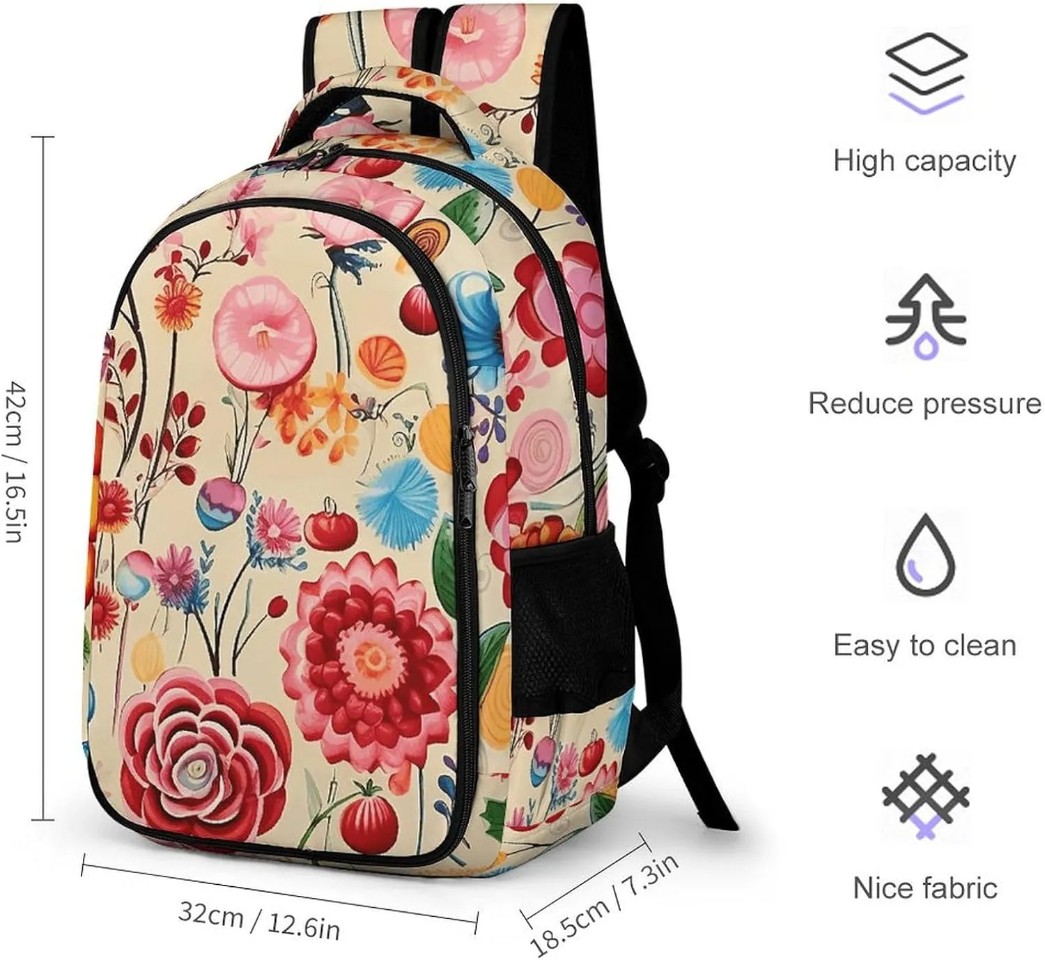 Backpack for Men Women Laptop Backpack Cream Candy Print Casual Daypack Laptop Bag for Travel