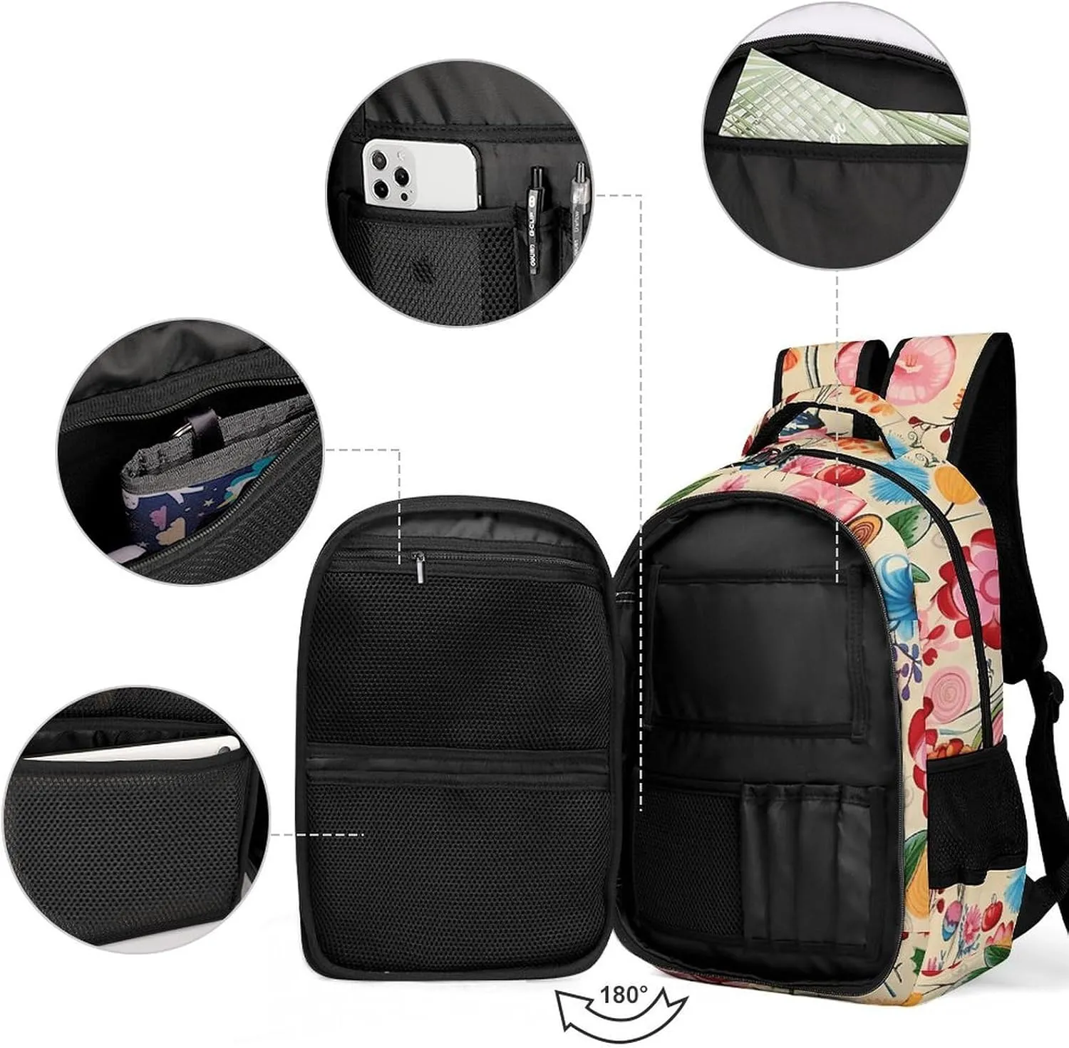 Backpack for Men Women Laptop Backpack Cream Candy Print Casual Daypack Laptop Bag for Travel
