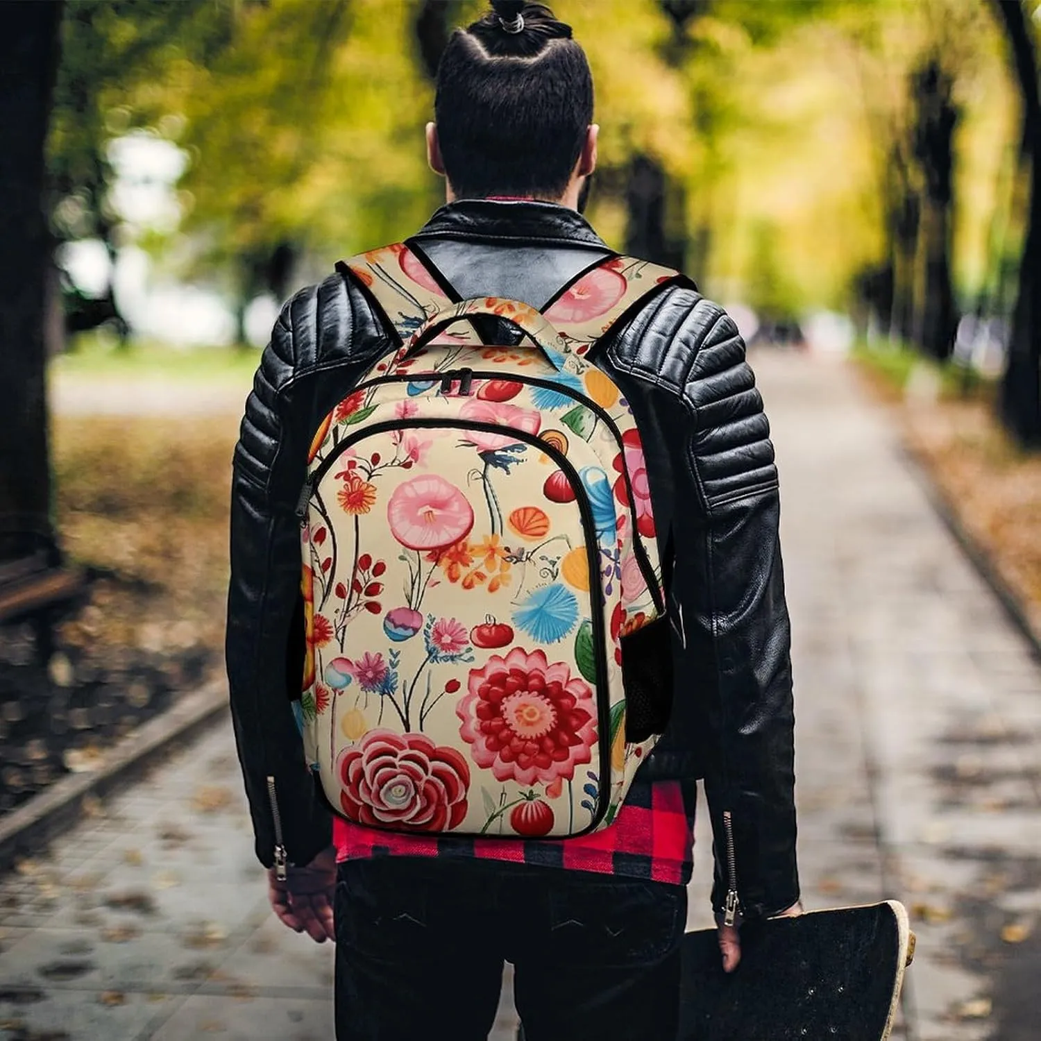 Backpack for Men Women Laptop Backpack Cream Candy Print Casual Daypack Laptop Bag for Travel