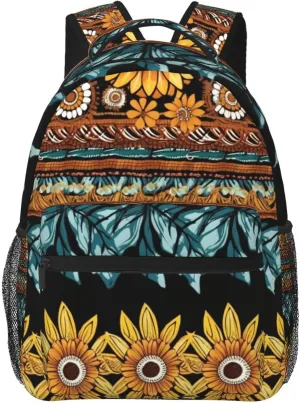 Backpack Laptop Backpack Casual Backpack Travel Daypack Aboriginal ornaments and flower Laptop Bag Lightweight Shoulder Bag for Hiking