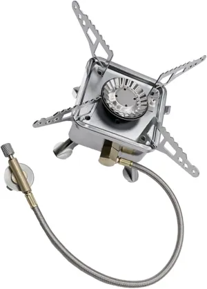 Backpacking Stove Compact Outdoor Cassette Gas Burner Portable Camping Stove Stainless Steel Base