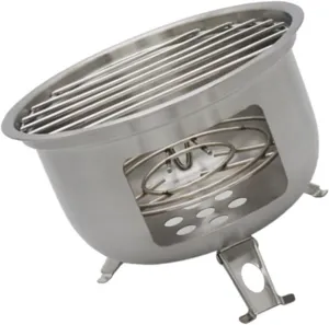 Backpacking Survival Stove Stainless Steel Wood Burning Stove For BBQ Picnics Portable Charcoal Grills Cooking Equipment