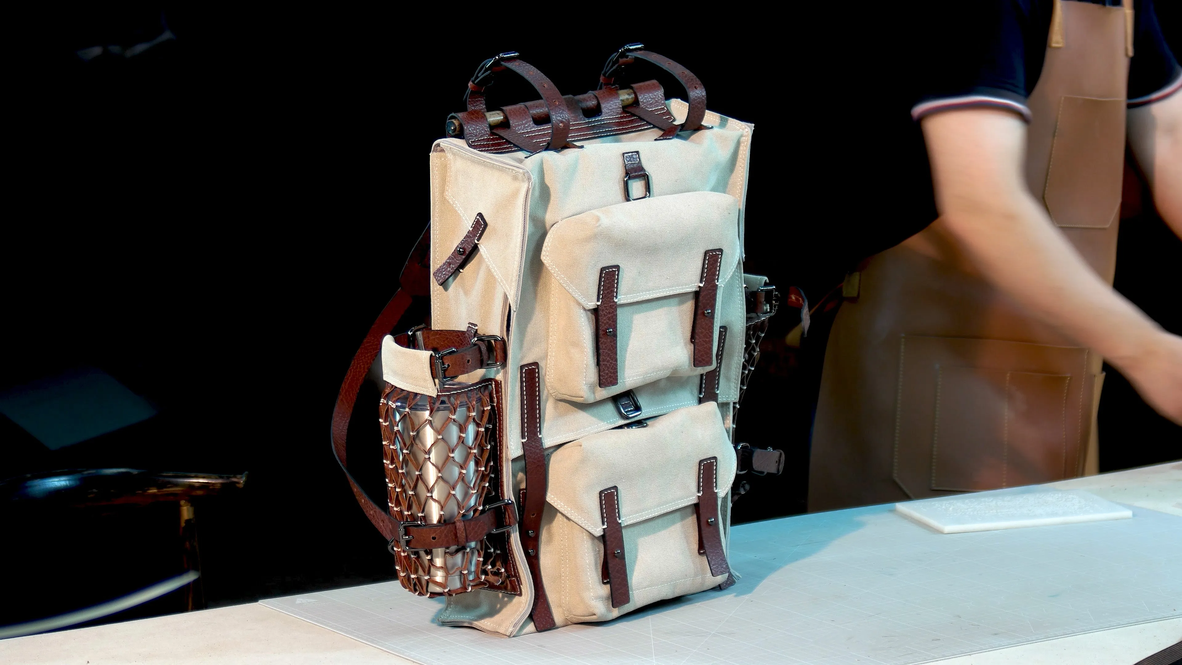 【Bag Pattern】Make a leather backpack,Hiking backpack,knapsack,Canvas Vintage Backpack