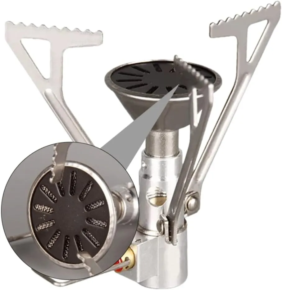 balacoo 3 Pcs Portable Camping Stove 2000w Gas Cooker Picnic Stove Safety Leak Prevention Stainless Steel 17g Gas