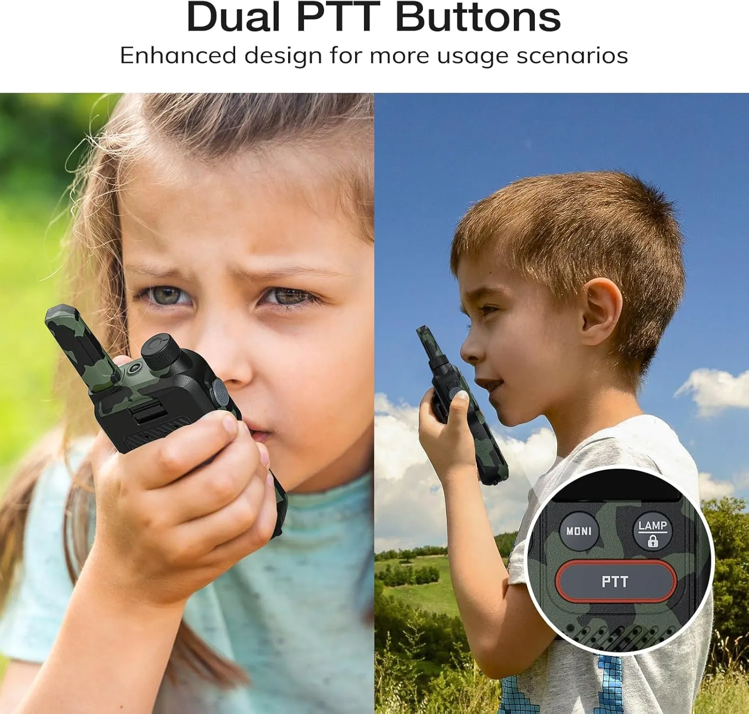 BAOFENG GT-18 Walkie Talkies for Kids Adult, License Free Long Range Rechargeable FRS Two Way Radio,1500mAh Battery, 22 Channels with NOAA, Scan for Camping Hiking Family, 3 Pack
