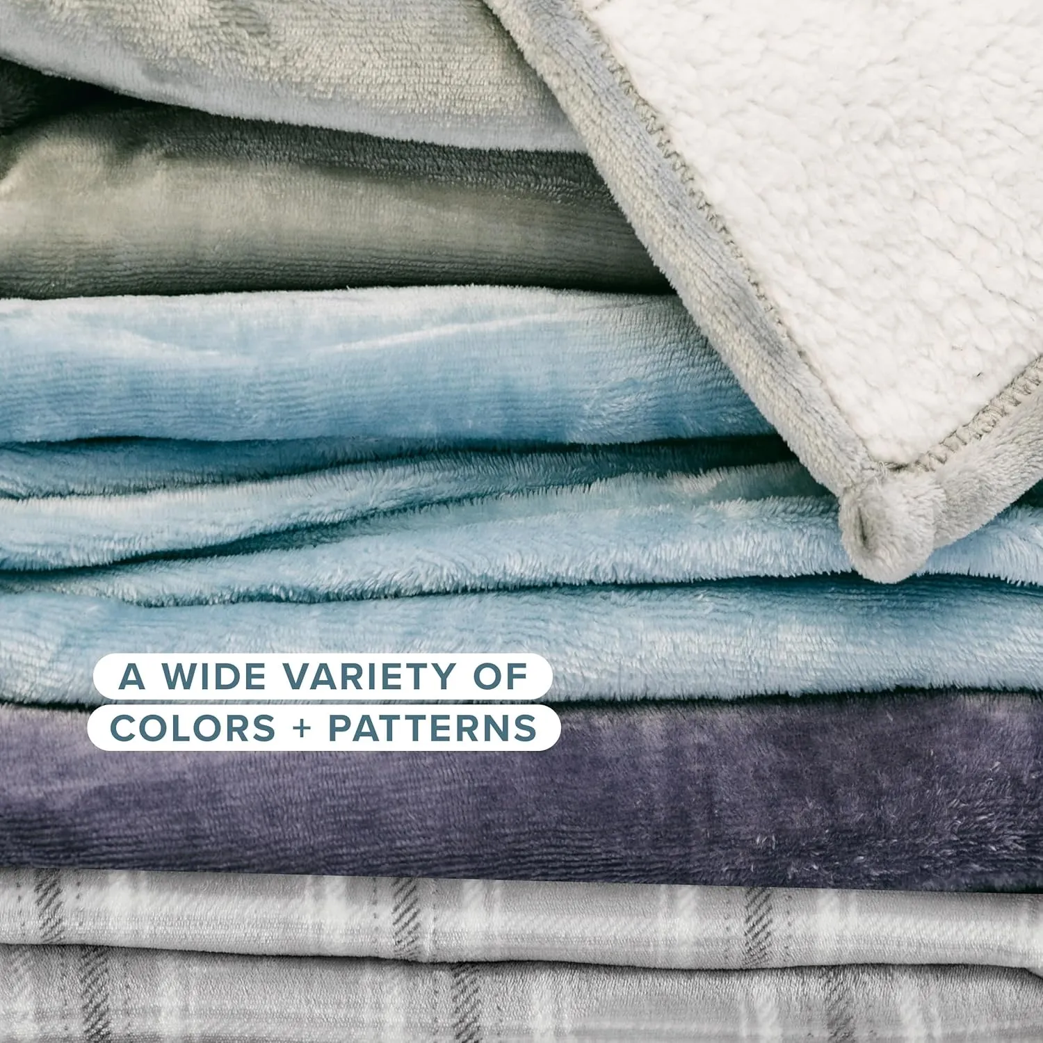 Bare Home Sherpa Fleece Blanket - Twin/Twin Extra Long - Blanket for Bed, Sofa, Couch, Camping, Travel, and Gifts - Warm & Lightweight - Fluffy & Soft Plush - Reversible (Twin/Twin XL, Dark Blue)