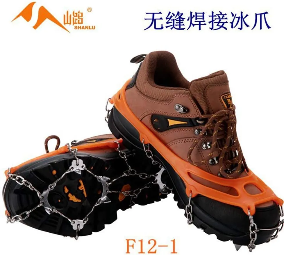 BaronHong Traction Cleats,Ice Snow Grips Crampons for Footwear with 12 Stainless Steel Spikes for Walking,Jogging,Climbing,Hiking on Snow and Ice (M/L/XL)