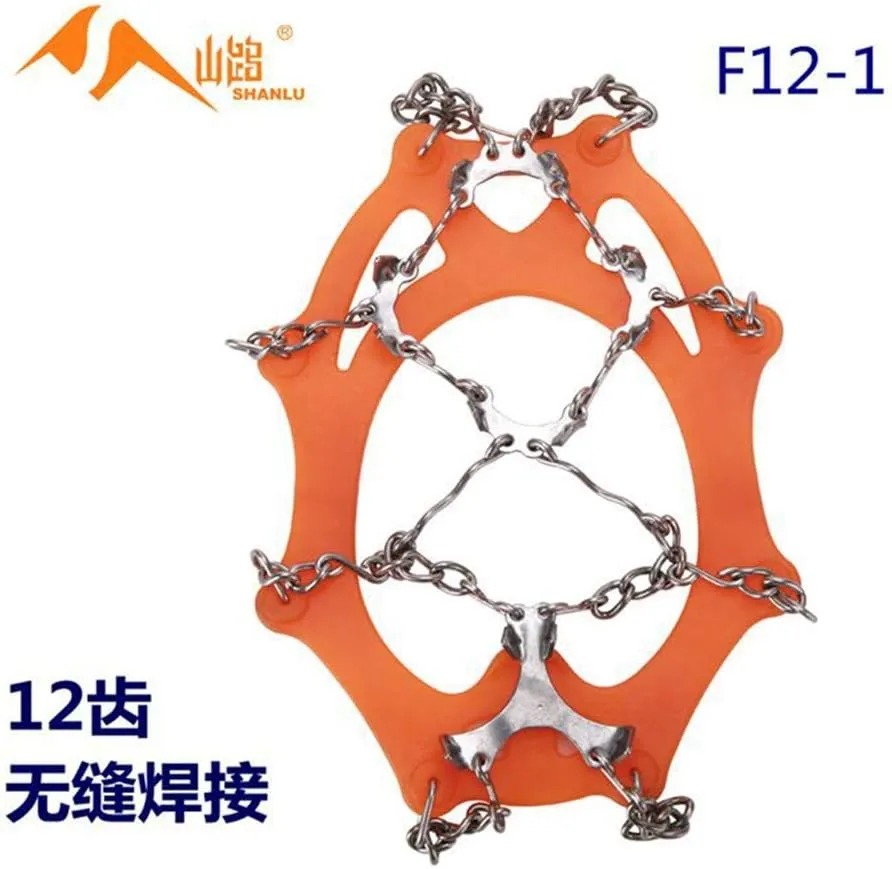BaronHong Traction Cleats,Ice Snow Grips Crampons for Footwear with 12 Stainless Steel Spikes for Walking,Jogging,Climbing,Hiking on Snow and Ice (M/L/XL)