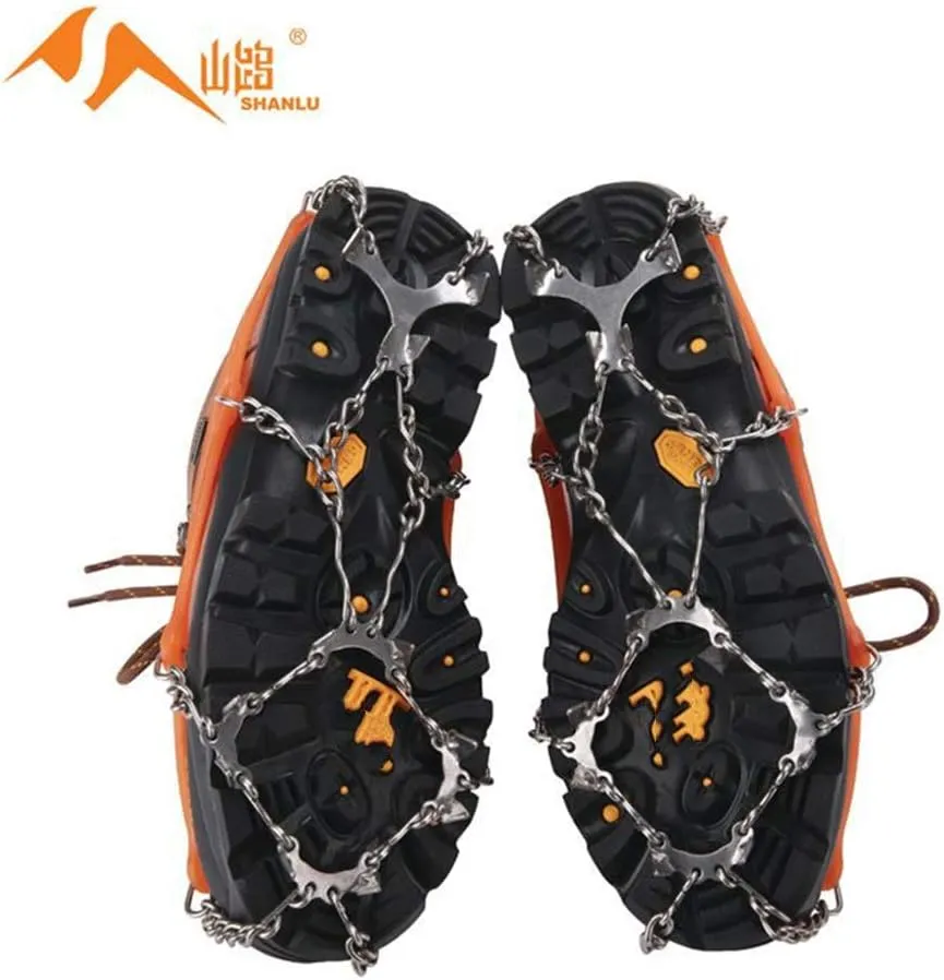 BaronHong Traction Cleats,Ice Snow Grips Crampons for Footwear with 12 Stainless Steel Spikes for Walking,Jogging,Climbing,Hiking on Snow and Ice (M/L/XL)