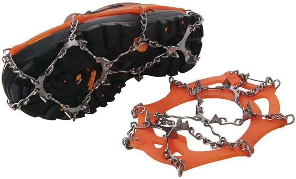 BaronHong Traction Cleats,Ice Snow Grips Crampons for Footwear with 12 Stainless Steel Spikes for Walking,Jogging,Climbing,Hiking on Snow and Ice (M/L/XL)
