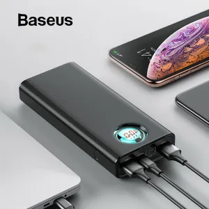 Baseus 20000mAh Power Bank For iPhone Samsung Huawei Type C PD Fast Charging   Quick Charge 3.0 USB Powerbank External Battery
