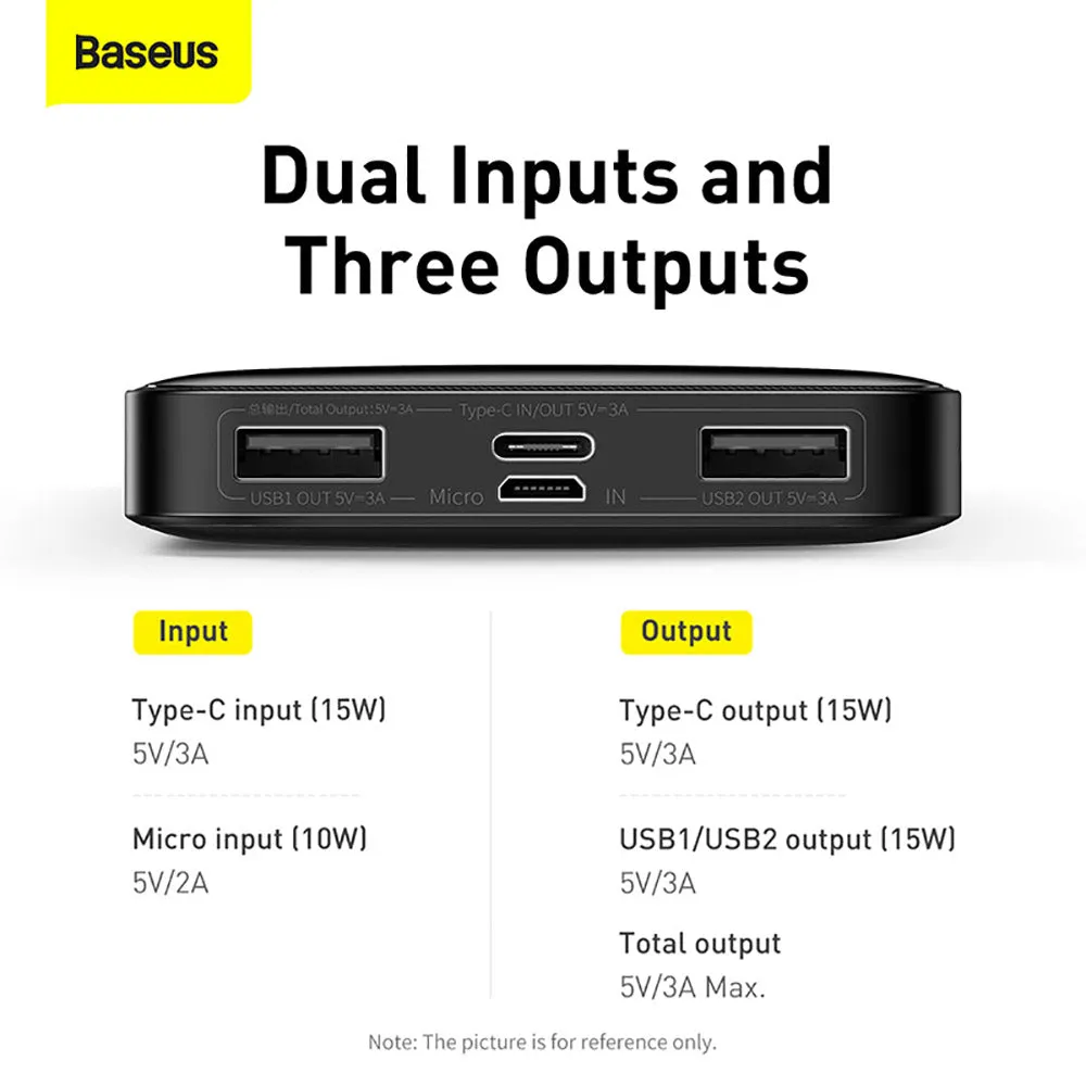 Baseus Bipow Digital Display Power Bank 10000mAh 15W - Black