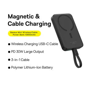 Baseus Magnetic Mini Wireless Fast Charging Power Bank Type-C 10000mAh 30W - Star Black