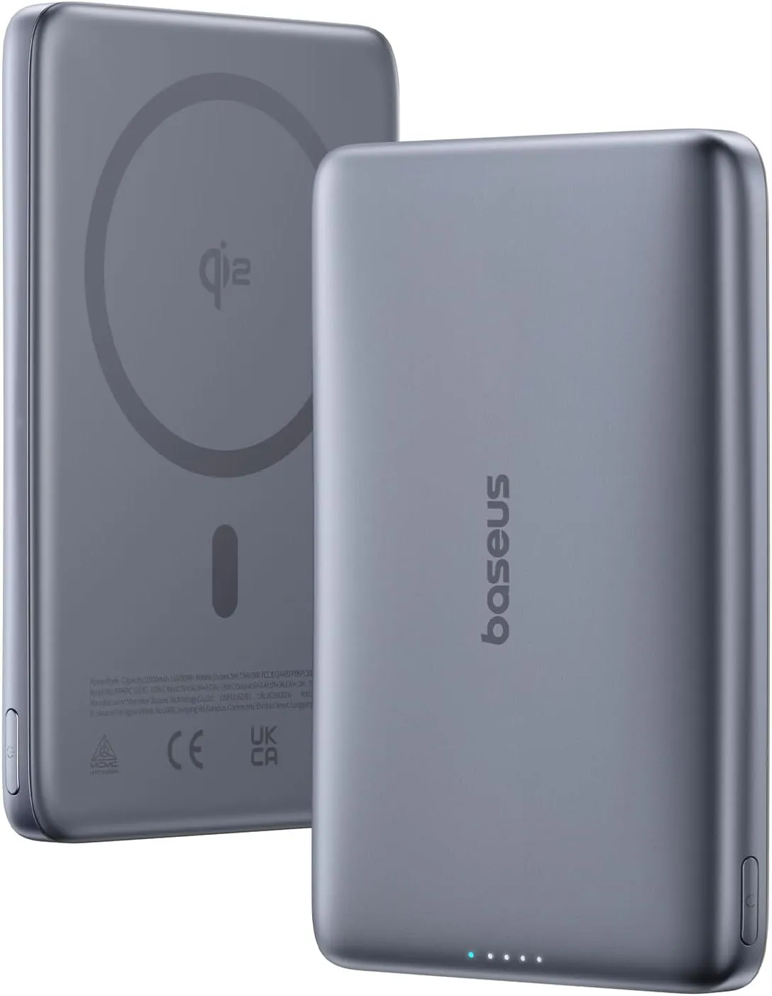 Baseus Picogo AM41 Power Bank, Qi2 Certified 15W Fast Charging Wireless Magnetic Battery Pack Ultra Slim 10000mAh Magsafe Portable Charger with 27W USB-C Cable for iPhone 16/15/14/13/12 Series Black
