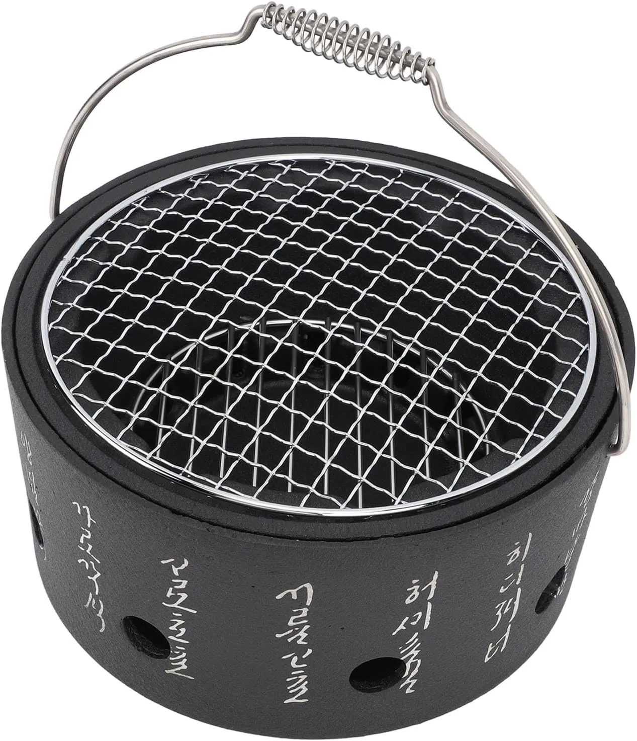 BBQ Stove Aluminum Stainless Steel Multifunctional Portable Food Charcoal Stove Tea Making Camping Outdoor Korean Design (Large)
