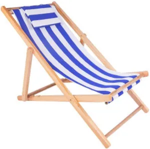Beach Chair Folding Sun Chair Solid Wood Lounge Chair Canvas Chair Lunch Break Chair Outdoor Portable Lazy Chair Sunbed