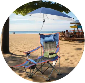 Beach Chair with Adjustable Umbrella Outdoor Folding Chairs for Adults with Cup Holder & Carry Bag Protable Recliner Chair for Camping Hiking Fishing(Green) (Sapphire One Size)