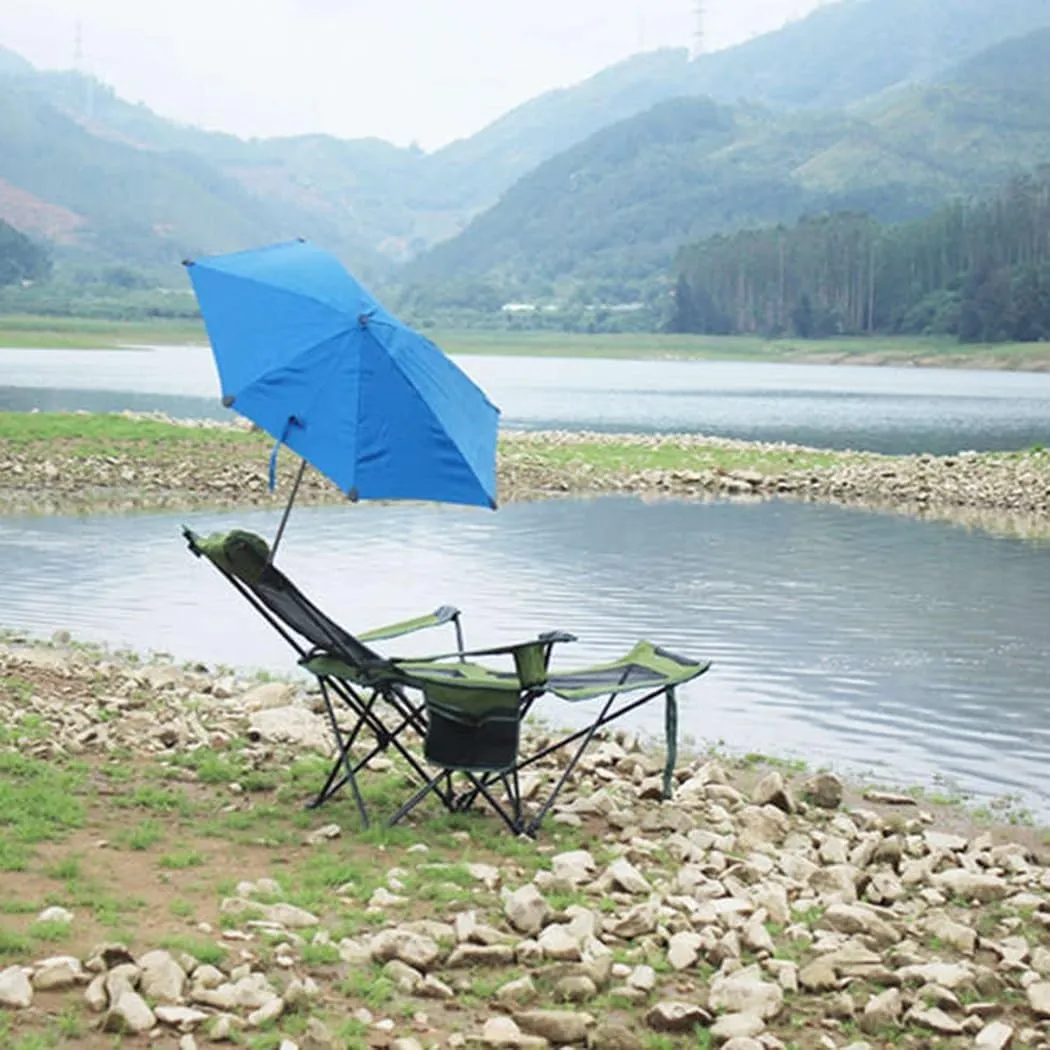 Beach Chair with Adjustable Umbrella Outdoor Folding Chairs for Adults with Cup Holder & Carry Bag Protable Recliner Chair for Camping Hiking Fishing(Green) (Sapphire One Size)