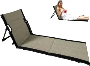 Beach Lounge Chair, Portable Folding Beach Lounger with Back Support, Stable & Lightweight Camping Chairs for Fishing Hiking Camping, Folding Lounger, Loungers