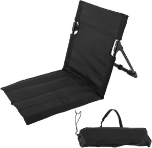 Beach Mat Lounge Chair, Outdoors Portable Reclining Beach Mat Chairs, Foldable Camping Sand Chairs with Backrest for Adults, Include Tote, Ideal Tanning Mat for Sunbathing